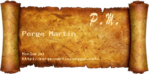 Perge Martin névjegykártya